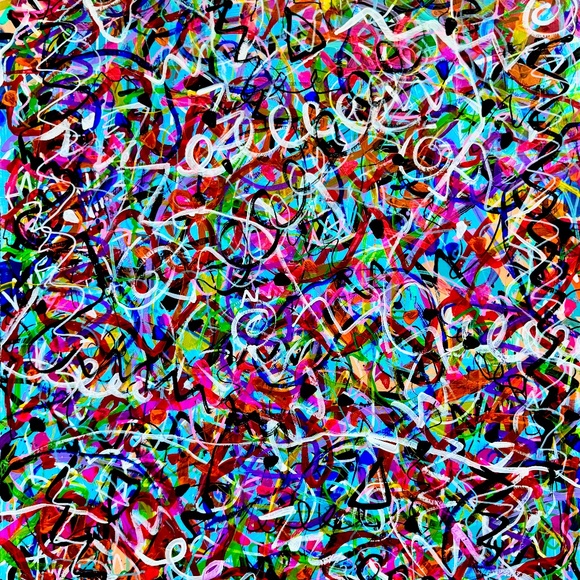 One Of A Kind Original Colorful Abstract Painting - Picture 7 of 7